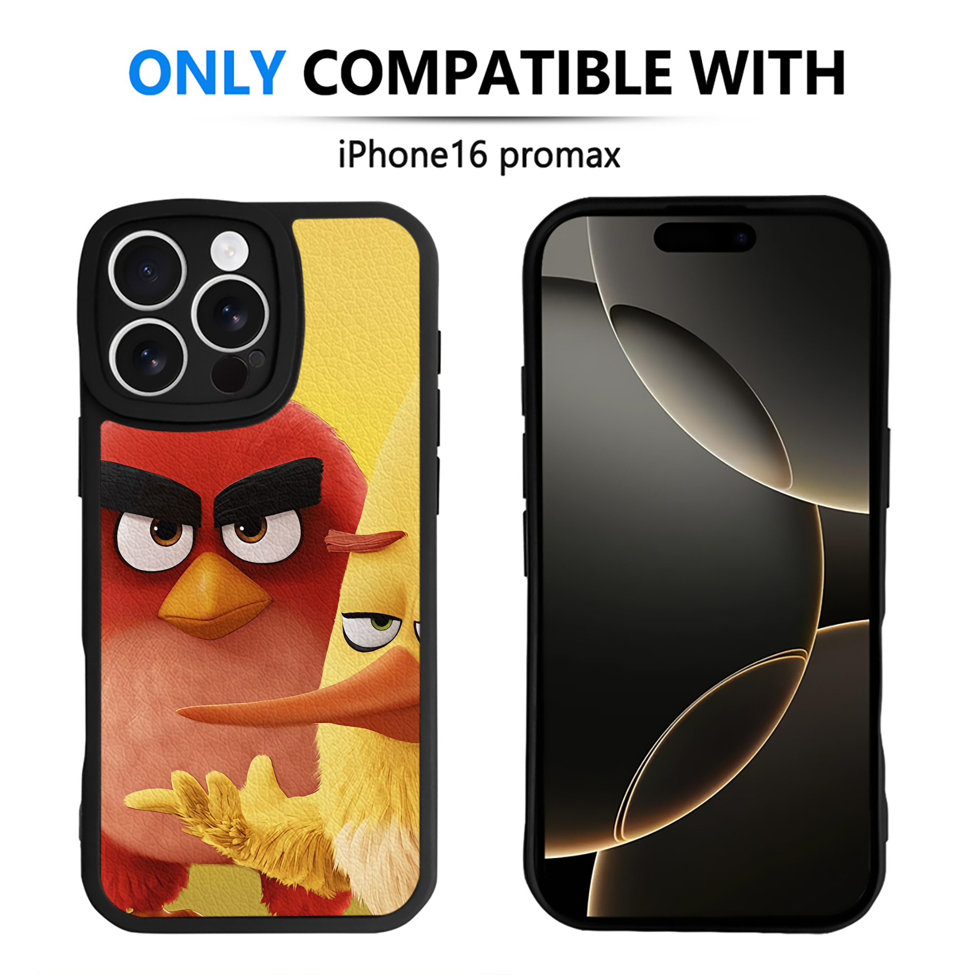 （画像用） Angry Birds アングリーバード 【iPhone 16シリーズ対応】シリコンスマホケース（レザー調） 材質：シリコン